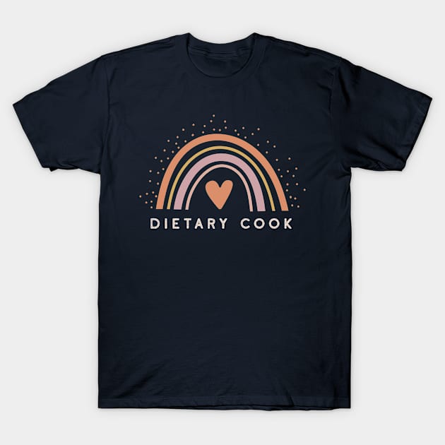 Dietary Cook - Boho Casual Rainbow Dark Design T-Shirt by best-vibes-only